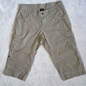 Kuhl Womens Capri Pants Sz 6 Gray Mid Rise Cotton Blend